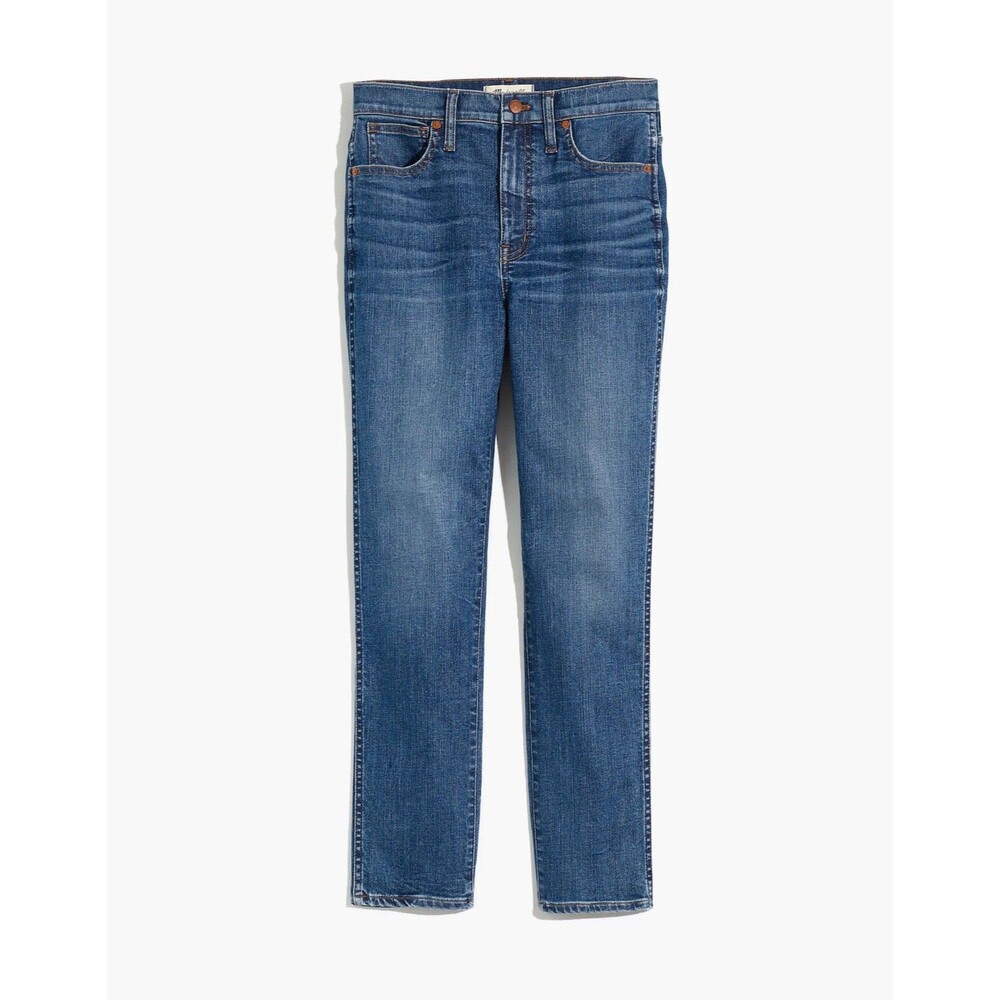 Madewell Stovepipe Jeans Women's Sz 25 Antoine Med Wash High Rise Stretch Ankle